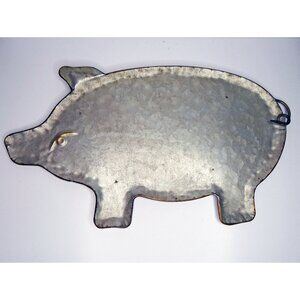 Galvanized Metal Pig Tray Wall Hanging / Wall Art/ BBQ Decor/ NEW NWT